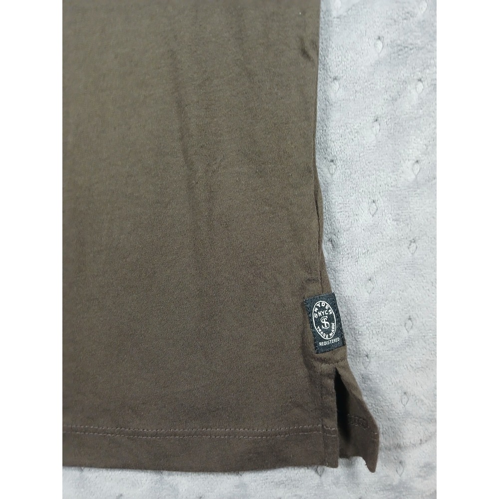 Todd Snyder Premium Jersey Full-Placket Polo Shirt Brown Men Medium Piping USA - Picture 4 of 7